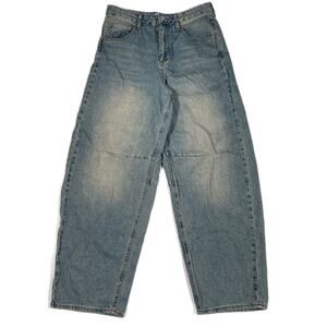 S.O.N.G Womens Wide Leg Barrel Jeans light wash Denim size 5/27 B40